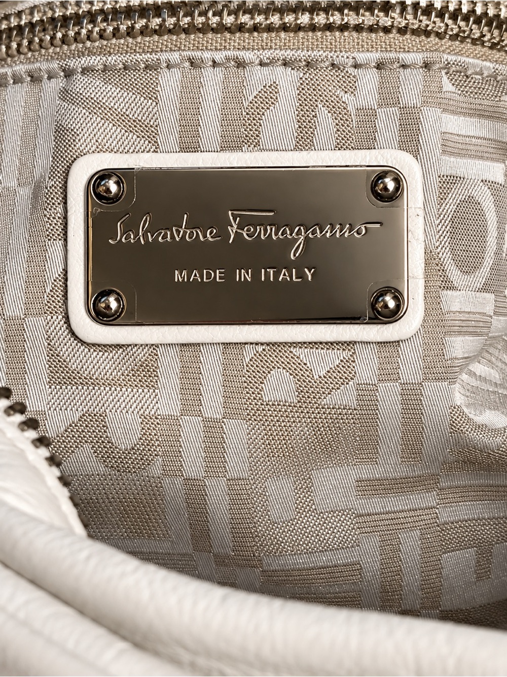 Authentic Y2K 2007 Salvatore Ferragamo Gancini Leather Tote Bag retail $1850.00 - Picture 7 of 9